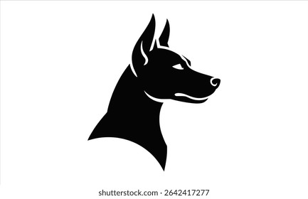 Doberman pinscher dog head silhouette profile