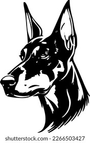 Dibujo de vectores, cabeza de perro, ilustración