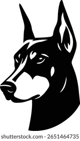 Doberman Pinscher Dog Head Vector – Guard Dog Illustration for Tattoo, Logo, and Cricut Use