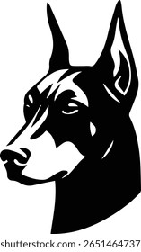 Doberman Pinscher Dog Head Vector – Guard Dog Illustration for Tattoo, Logo, and Cricut Use