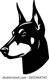 Doberman Pinscher Dog Head Vector – Guard Dog Illustration for Tattoo, Logo, and Cricut Use