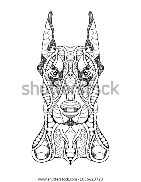 Image Vectorielle De Stock De Zentangle Le Chien De Pin De