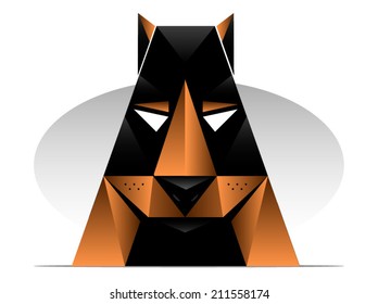 doberman or rottweiler styled dog illustration/Vector Dog Mascot Modern