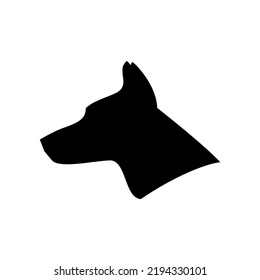 Doberman Silhouette Black. Dog Vector Illustration