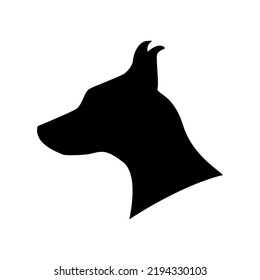 Doberman Silhouette Black. Dog Vector Illustration