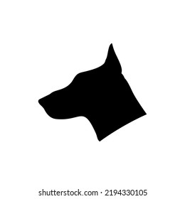 Doberman Silhouette Black. Dog Vector Illustration