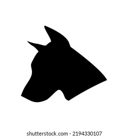 Doberman Silhouette Black. Dog Vector Illustration