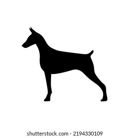 Doberman Silhouette Black. Dog Vector Illustration