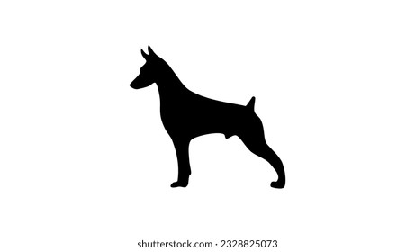 Doberman silhouette, high quality vector