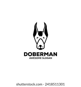  Doberman simple mascot logo design illustration