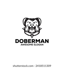  Doberman simple mascot logo design illustration