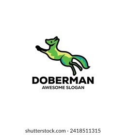  Doberman simple mascot logo design illustration