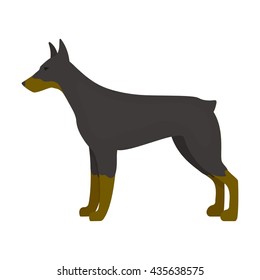Doberman vector illustration icon in cartoon design