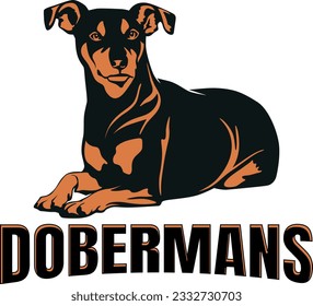 dobermans dog logo design vector art