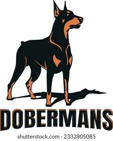 dobermans dog logo design vector art