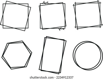 doble frame square shape lines vector