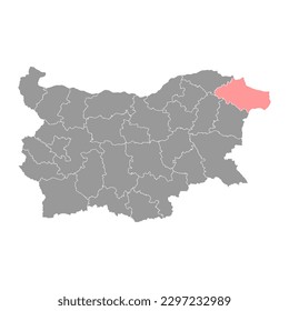 Dobrich Province map, province of Bulgaria. Vector illustration.