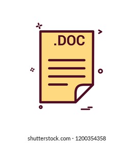 DOC application download file files format icon vector design