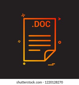DOC application download file files format icon vector design