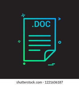 DOC application download file files format icon vector design