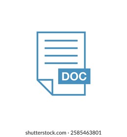 DOC Document Download Icon Vector Template