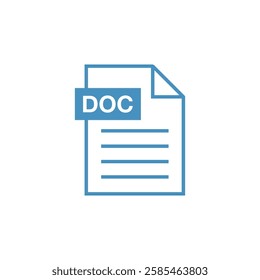 DOC Document Download Icon Vector Template