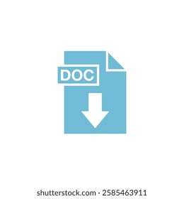 DOC Document Download Icon Vector Template