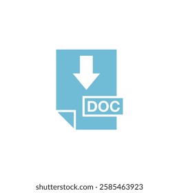 DOC Document Download Icon Vector Template