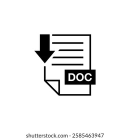 DOC Document Download Icon Vector Template