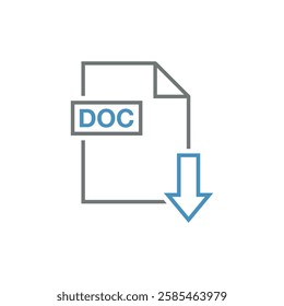 DOC Document Download Icon Vector Template