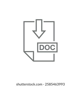 DOC Document Download Icon Vector Template