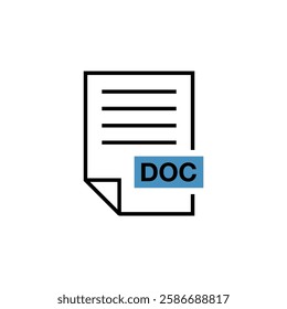 DOC Document Download Icon Vector Template