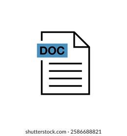 DOC Document Download Icon Vector Template