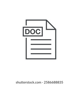 DOC Document Download Icon Vector Template