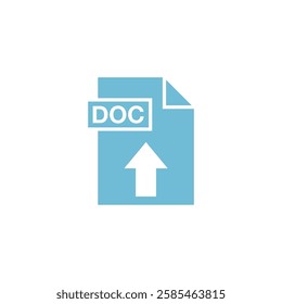 DOC Document Upload Icon Vector Template