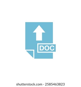 DOC Document Upload Icon Vector Template