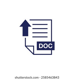 DOC Document Upload Icon Vector Template