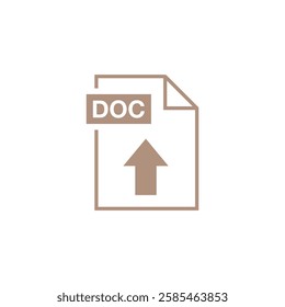 DOC Document Upload Icon Vector Template