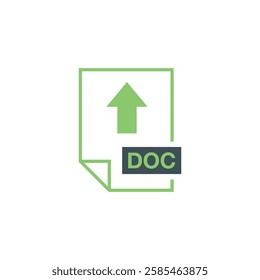 DOC Document Upload Icon Vector Template