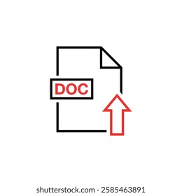 DOC Document Upload Icon Vector Template