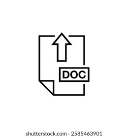 DOC Document Upload Icon Vector Template