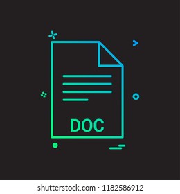 doc file file extension file format icon vector design