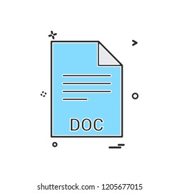  doc file file extension file format icon vector design