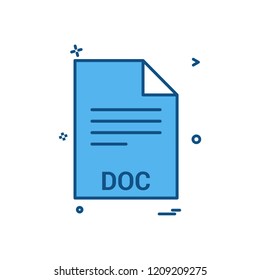  doc file file extension file format icon vector design