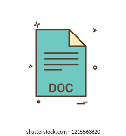  doc file file extension file format icon vector design