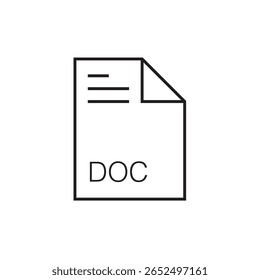 ícone da extensão de arquivo doc outline traçado editável eps 