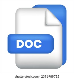 DOC file format icon. A creative design icon of bmp file format. DOC File Extension Modern 3D Design