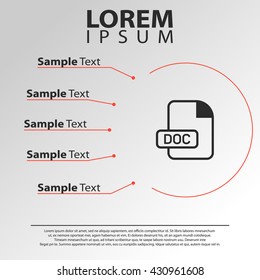 doc file format icon. doc file extension infographics template