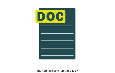 Doc file icon design vector for use.