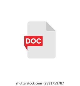 icono de archivo DOC aislado en fondo blanco